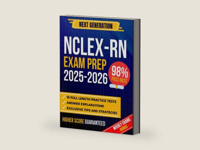 NEXT GENERATION NCLEX-RN EXAM PREP 2025: NCLEX-RN Exam Prep: The Most Complete Guide to Passing the Exam on Your First Try | Includes 10 Full-Length Practice Tests by Victoria Hart | barcode:9798343440850 | source:'9798343440850-right-three-quarter.jpg