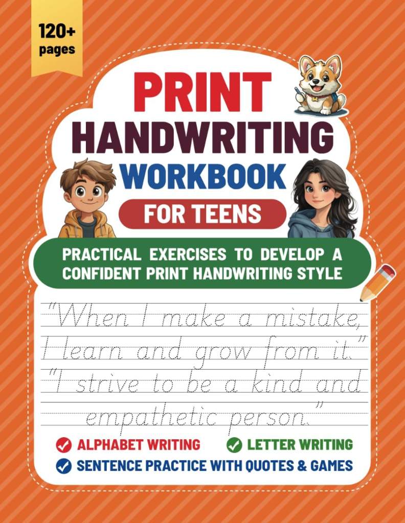 Print Handwriting Workbook for Teens: Practical Exercises to Develop a Confident Print Handwriting Style by Justin Du | barcode:9798346174790 | source:'9798346174790.jpg