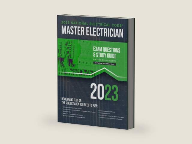 2023 Master Electrician Exam Prep and Study Guide: 400+ Questions for Study on the 2023 National Electrical Code by Ray Holder | barcode:9798377932390 | source:'9798377932390-right-three-quarter.jpg