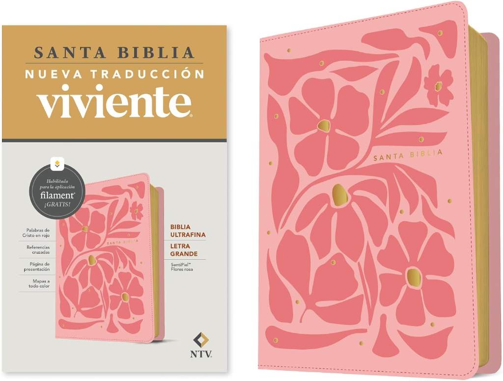 Biblia ultrafina NTV, letra grande con Filament (SentiPiel, Flores rosa, Letra Roja) (Spanish Edition) by Nueva Traducción Viviente | barcode:9798400501166 | source:'9798400501166.jpg