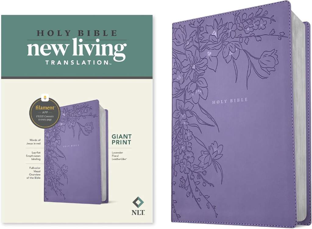 NLT Giant Print Bible, Filament Enabled (LeatherLike, Lavender Floral, Red Letter) by New Living Translation | barcode:9798400509780 | source:'9798400509780.jpg