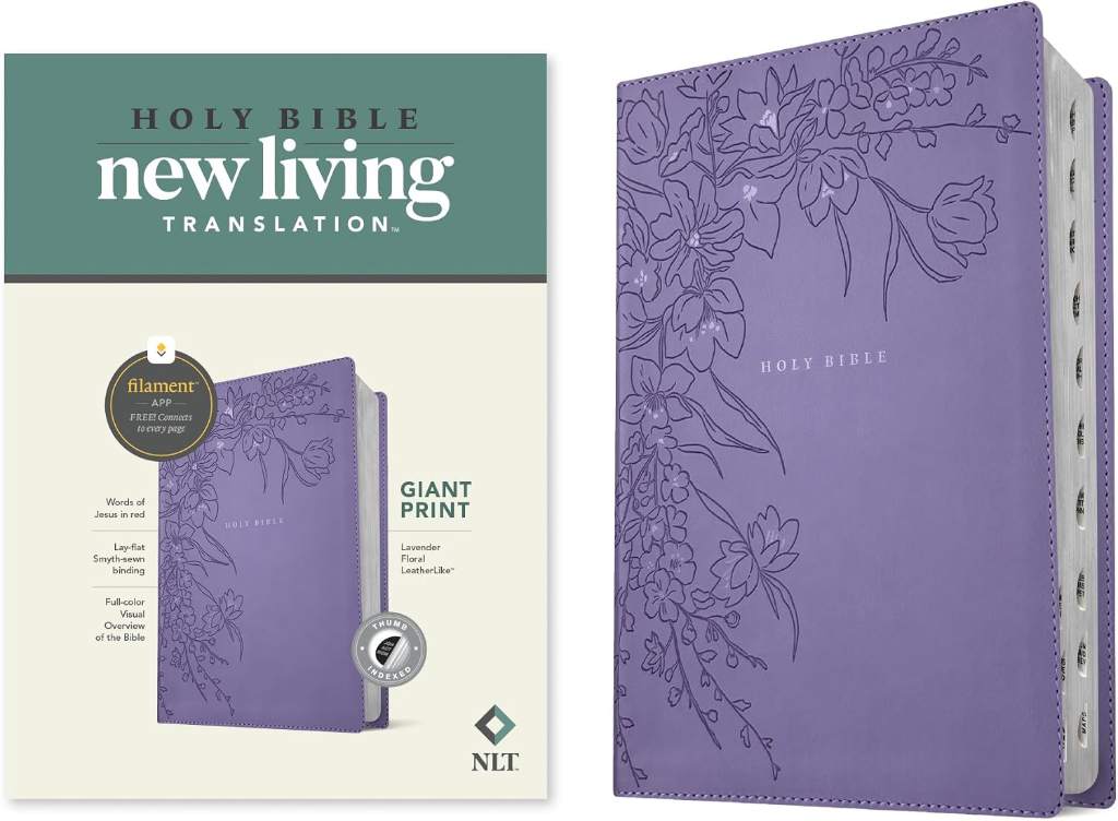 NLT Giant Print Bible, Filament Enabled (LeatherLike, Lavender Floral, Indexed, Red Letter) by New Living Translation | barcode:9798400509797 | source:'9798400509797.jpg