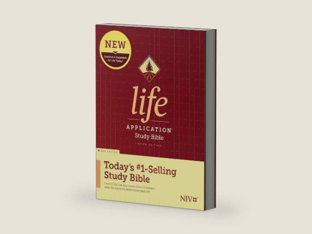 NIV Life Application Study Bible, Third Edition by Tyndale | barcode:9798400518058 | source:'9798400518058-right-three-quarter.jpg