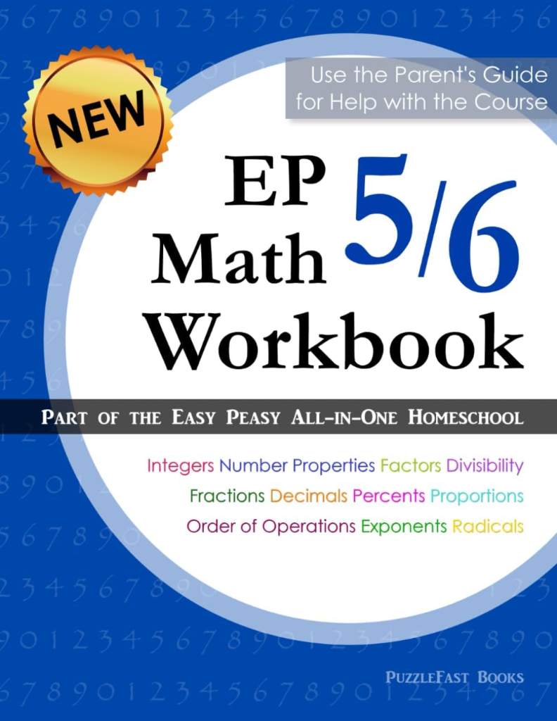 EP Math 5/6 Workbook: Part of the Easy Peasy All-in-One Homeschool by PuzzleFast | barcode:9798448621888 | source:'9798448621888.jpg