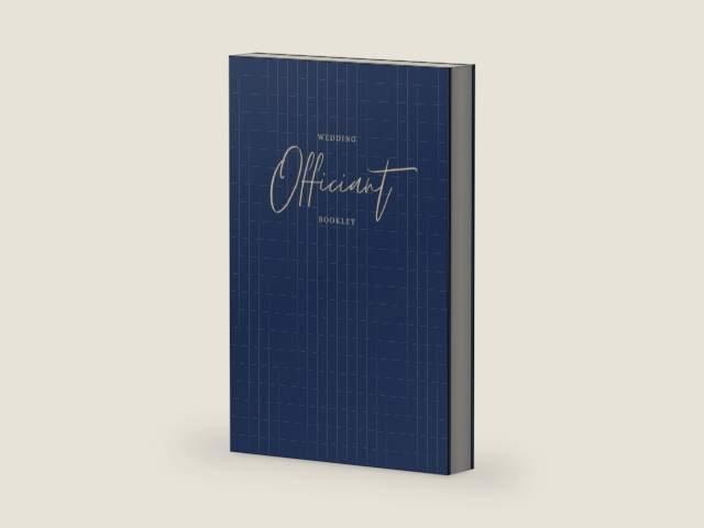 Wedding Officiant Booklet: Navy Wedding Ceremony Journal for Pastors, Preachers, Ministers Speeches, Sermons & Notes by Winona May | barcode:9798491189496 | source:'9798491189496-right-three-quarter.jpg