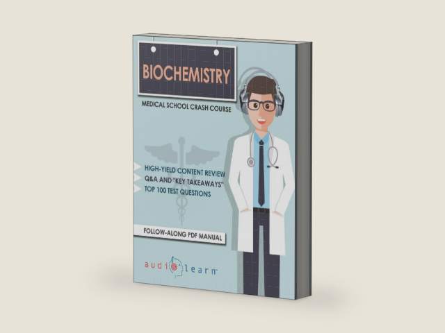 Biochemistry - Medical School Crash Course by AudioLearn Medical Content Team | barcode:9798608158551 | source:'9798608158551-right-three-quarter.jpg