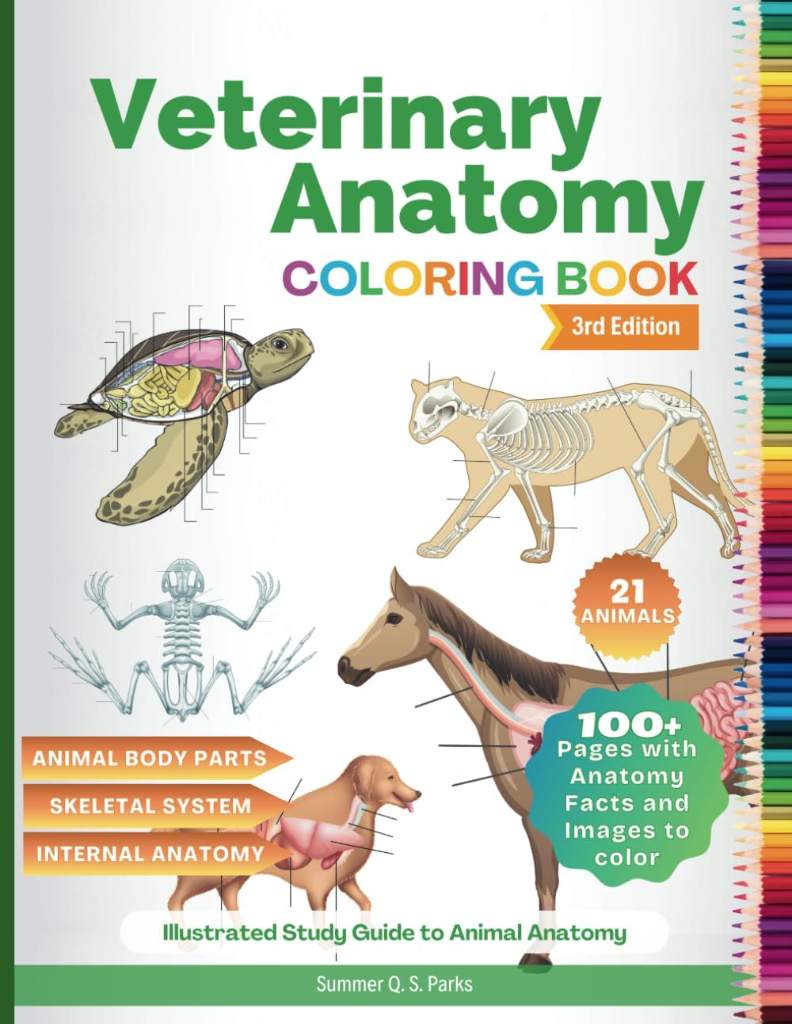 Veterinary Anatomy Coloring Book: Animal Anatomy and Veterinary Physiology Coloring Book Vet Tech by Summer Q. S. Parks | barcode:9798689270890 | source:'9798689270890.jpg