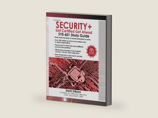 CompTIA Security+ Get Certified Get Ahead: SY0-601 Study Guide by Darril Gibson | barcode:9798748708180 | source:'9798748708180-right-three-quarter.jpg