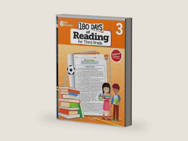 180 Days™: Reading Workbook for 3rd Grade Ages 8–9 | Reading Comprehension, Inference, Summarizing, Writing Response Practice for School or Home (2nd Edition) (180 Days of Practice) by Alexis Melendez | barcode:9798765918050 | source:'9798765918050-right-three-quarter.jpg