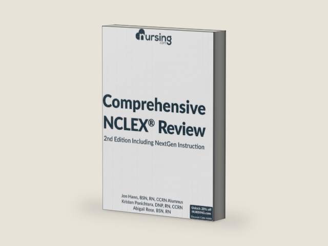 NURSING.com Comprehensive NCLEX® Review Book: Includes NextGen Content and Complete NCLEX® Practice Test, 2e: (2023 NCLEX® test plan, full-color, ... questions + answers + nursing cheat sheets) by Jon Haws BSN, RN | barcode:9798831787634 | source:'9798831787634-right-three-quarter.jpg