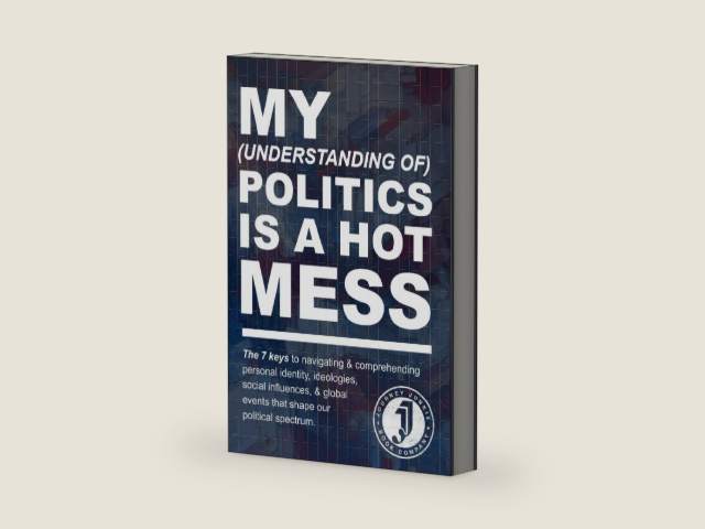 My (Understanding of) Politics is a Hot Mess: The 7 Keys to Navigating & Comprehending Personal Identity, Ideologies, Social Influences, & Global ... (The "Hot Mess," Practical Guide Series) by Sky Adams | barcode:9798873767830 | source:'9798873767830-right-three-quarter.jpg