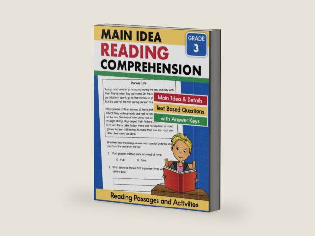 Main Idea Third Grade Reading Passages with Comprehension Passages: 3rd Grade Main Idea and Supporting Details Workbook (Comprehension Builders) by J. Ecochardt | barcode:9798873861248 | source:'9798873861248-right-three-quarter.jpg