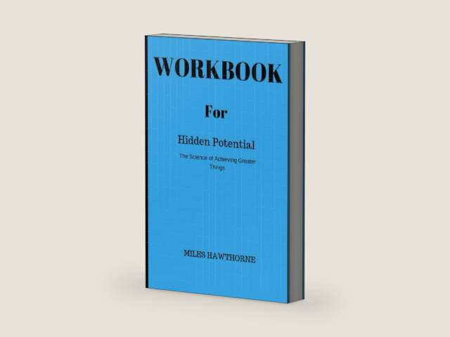 Workbook for Hidden Potential: The Science of Achieving Greater Things. A guide to Adam Grant book. by Miles Hawthorne | barcode:9798879917079 | source:'9798879917079-right-three-quarter.jpg
