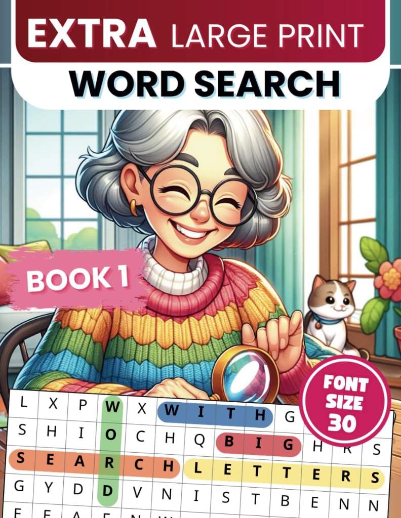 Extra Large Print Word Search: Jumbo Word Search For Seniors & Adults | 50 Themed Puzzles With Very BIG Letters (30 Font Size) | Anti-Eye Strain Word ... Seniors - With Fun Facts And Jumbo Solutions) by Happytude Press | barcode:9798883925053 | source:'9798883925053.jpg