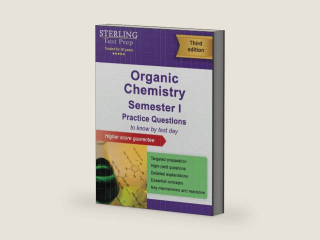 College Organic Chemistry Semester I: Practice Questions with Detailed Explanations by Sterling Test Prep | barcode:9798885571036 | source:'9798885571036-right-three-quarter.jpg
