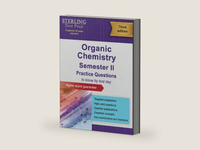 College Organic Chemistry Semester II: Practice Questions with Detailed Explanations by Sterling Test Prep | barcode:9798885571050 | source:'9798885571050-right-three-quarter.jpg