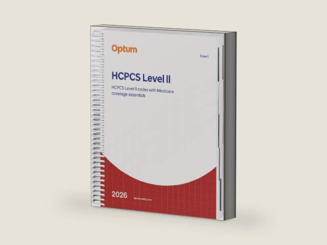 2026 HCPCS Level II Expert - (Spiral) by Optum | barcode:9798889520313 | source:'9798889520313-right-three-quarter.jpg