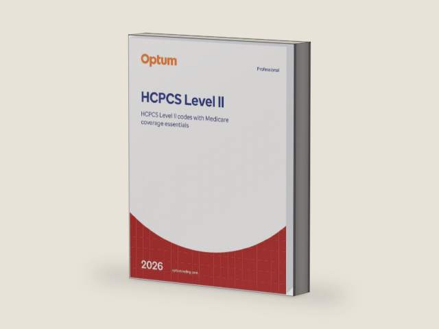 2026 HCPCS Level II Professional - (Softbound) by Optum | barcode:9798889520320 | source:'9798889520320-right-three-quarter.jpg
