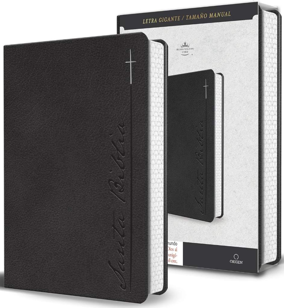 Biblia RVR 1960 Letra gigante, símil piel, gris (Edición cantos pintados) / Spanish Bible RVR 1960 Giant Print Handy Size Leathersoft Gray with cross (Spanish Edition) by Reina Valera Revisada 1960 | barcode:9798890982216 | source:'9798890982216.jpg