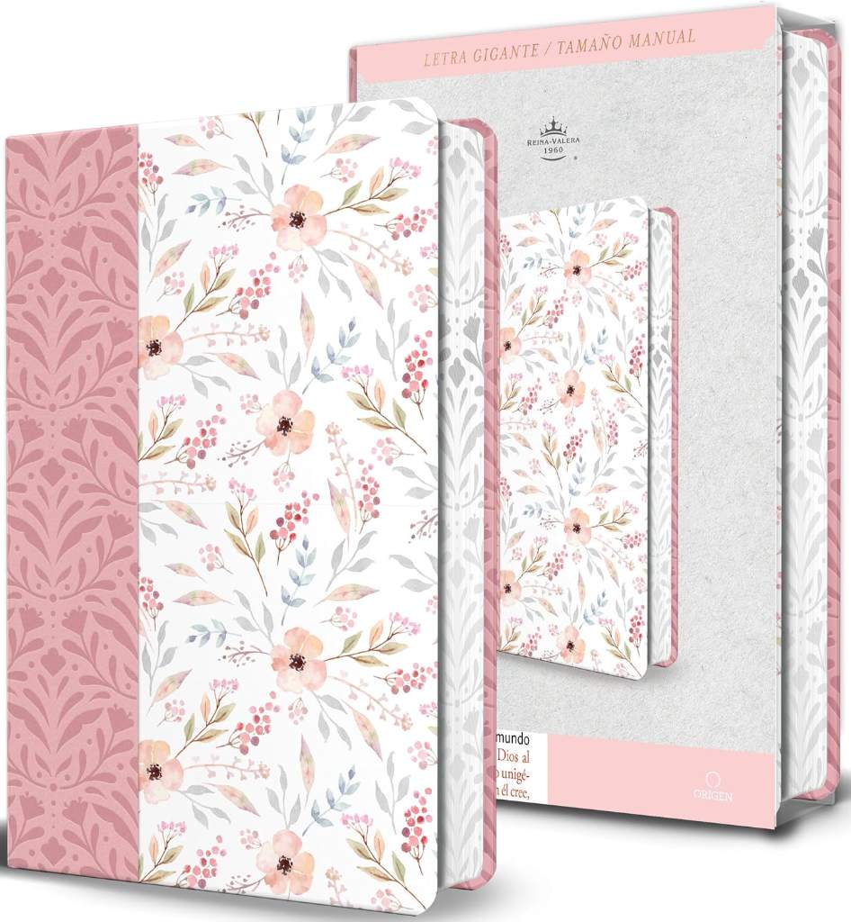 Biblia RVR 1960 Letra gigante, símil piel rosada con flores (Edición cantos pintados / Spanish Bible RVR 1960 Giant Print Handy Size Leathersoft Pink floral (Spanish Edition) by Reina Valera Revisada 1960 | barcode:9798890982223 | source:'9798890982223.jpg