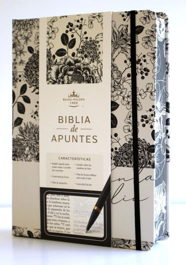 Biblia de Apuntes RVR 1960 Tapa dura, Blanco y negro con flores (Edición cantos pintados) / Spanish Journalling Bible RVR 1960 HC Black and White with Flowers (Spanish Edition) by Reina Valera Revisada 1960 | barcode:9798890982292 | source:'9798890982292.jpg