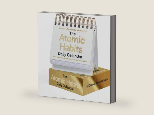 The Atomic Habits Daily Calendar: 365 Powerful Ideas for a Better Year by James Clear | barcode:9798893311419 | source:'9798893311419-right-three-quarter.jpg