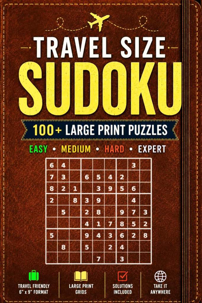 Travel Size Sudoku: Two Puzzles Per Page | Easy, Medium, Hard & Expert | Large Print Puzzle Book | The Perfect Gift for Puzzle Lovers (Sudoku Collection Extra Large Print) by Everstone Publishing Group | barcode:9798950762093 | source:'9798950762093.jpg