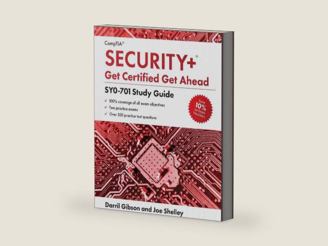 CompTIA Security+ Get Certified Get Ahead: SY0-701 Study Guide by Joe Shelley | barcode:9798988984801 | source:'9798988984801-right-three-quarter.jpg