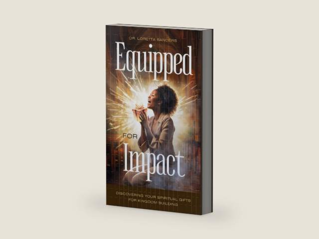 Equipped for Impact: Discovering Your Spiritual Gifts For Kingdom Building by Loretta Sanders | barcode:9798990486904 | source:'9798990486904-right-three-quarter.jpg