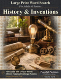History & Inventions Word Search: 80 Relaxing Large Print Puzzles for Adults and Seniors (Peaceful Pastimes Word Search) by Happy Hamster Club | barcode:9798995952237 | source:'9798995952237.jpg