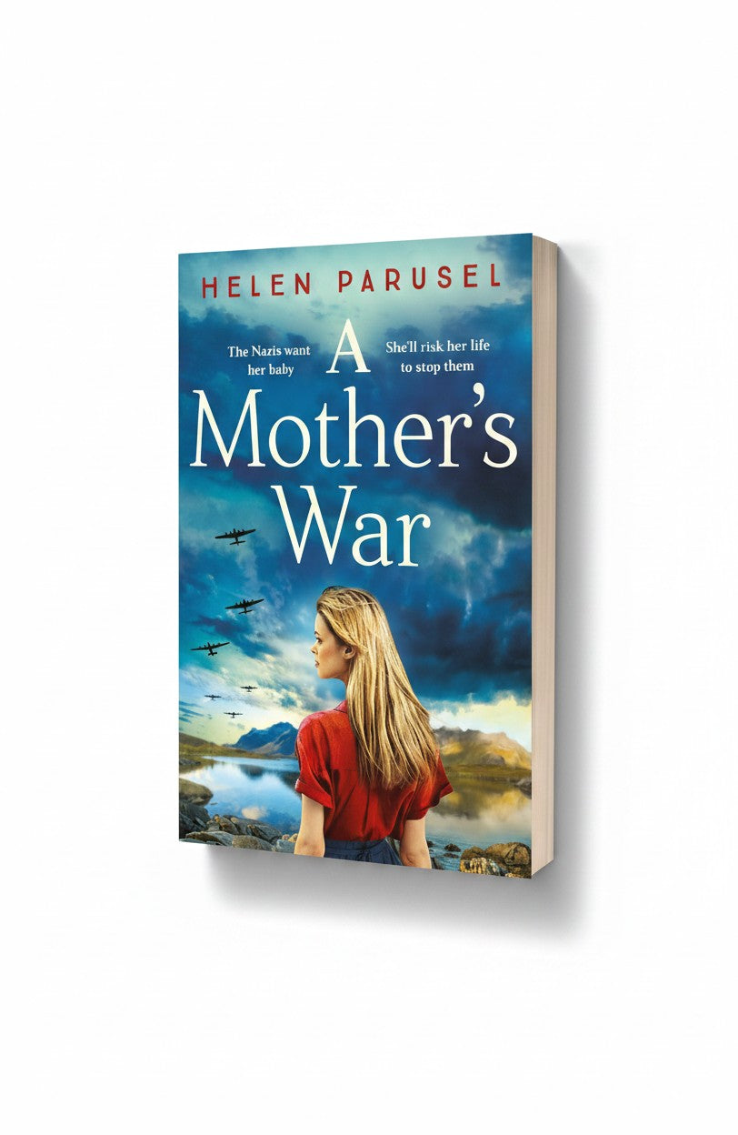 BestBuyBook A Mother's War by Helen Parusel, a historical WWII novel featuring a woman looking at warplanes