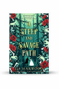 BestBuyBook cover of A Steep and Savage Path by JJA Harwood featuring a dark forest, red poppies, and a couple.