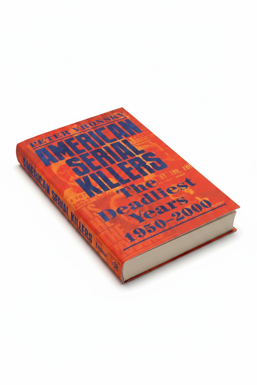 BestBuyBook hardcover copy of American Serial Killers: The Deadliest Years 1950-2000 by Peter Vronsky with orange cover