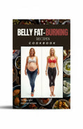 BestBuyBook Belly Fat-Burning Recipes cookbook cover featuring a before and after body transformation comparison.
