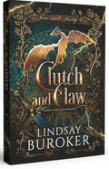 BestBuyBook Clutch and Claw fantasy romance book cover featuring a golden dragon, sword, and rose vines on teal.