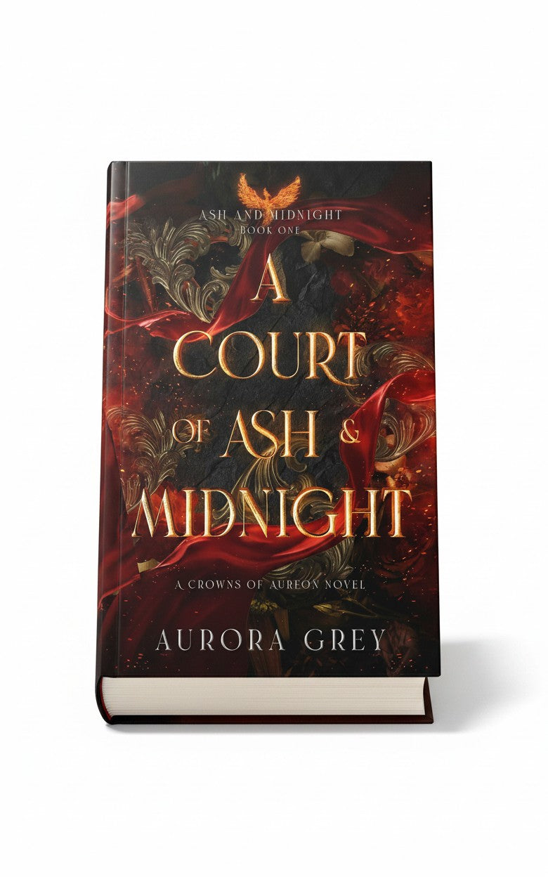 BestBuyBook hardcover edition of A Court of Ash and Midnight by Aurora Grey featuring a dark, fiery fantasy book cover.