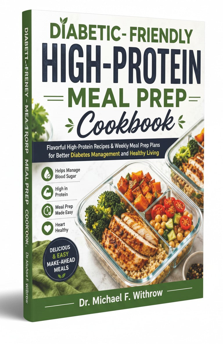 BestBuyBook Diabetic-Friendly High-Protein Meal Prep Cookbook featuring a healthy meal container on the cover.
