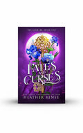 BestBuyBook Fates and Curses book cover featuring a golden ornate key, blue iris flowers, and a glowing purple moon.