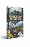 BestBuyBook true crime book cover for The Fox Hollow Murders featuring a shovel, police tape, and a dark estate.