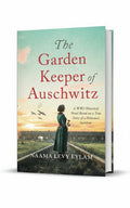 BestBuyBook historical novel The Garden Keeper of Auschwitz featuring a woman standing on train tracks at sunset.