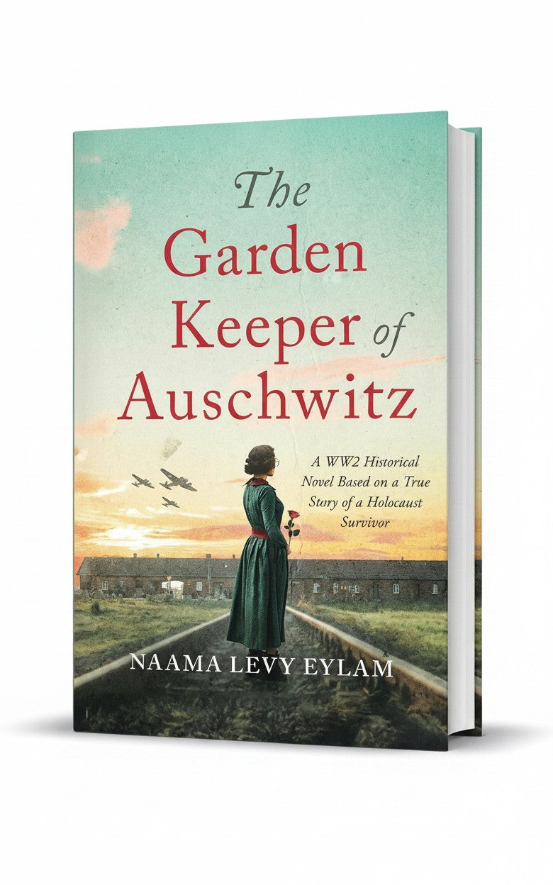 BestBuyBook historical novel The Garden Keeper of Auschwitz featuring a woman standing on train tracks at sunset.