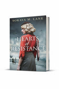 BestBuyBook Hearts of Resistance by Soraya M. Lane historical fiction book cover featuring a woman in 1940s attire.