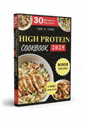 BestBuyBook High-Protein Cookbook 2025 featuring 30-minute recipes and a 4-week meal plan for healthy weight loss.