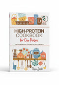 BestBuyBook High Protein Cookbook for One Person by Riya Joshi featuring colorful kitchenware illustrations.