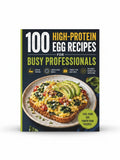 BestBuyBook 100 High-Protein Egg Recipes cookbook cover featuring a photo of avocado and spinach scrambled egg toast.