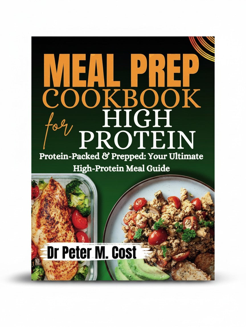 BestBuyBook Meal Prep Cookbook for High Protein by Dr Peter M. Cost featuring images of healthy prepared meals.