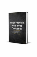 BestBuyBook High-Protein Meal Prep Cookbook by Vaelor Duskryn with a black cover and gold accents.