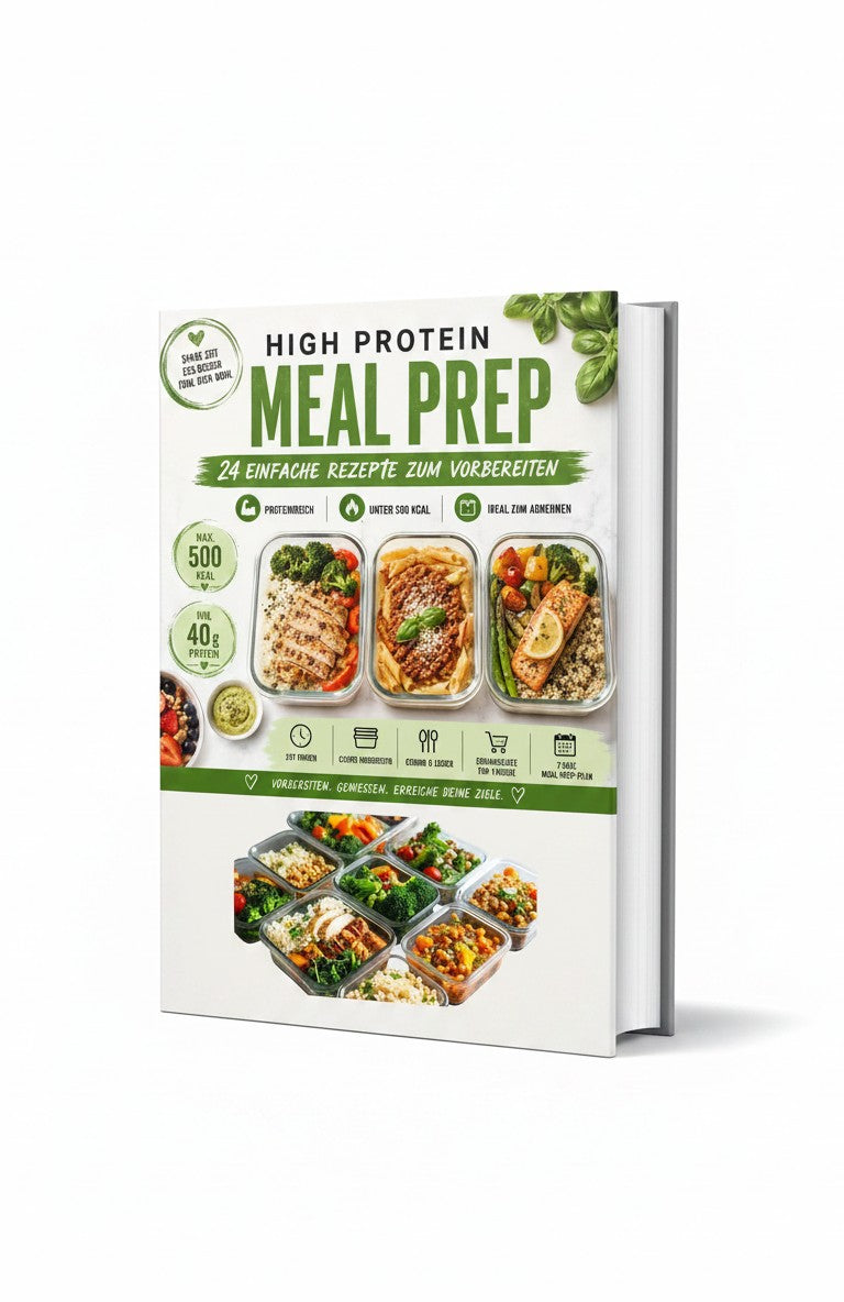 BestBuyBook High Protein Meal Prep cookbook featuring healthy meal prep containers and nutritional information.