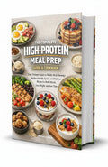 BestBuyBook The Complete High-Protein Meal Prep Guide & Cookbook featuring various healthy meal photos on the cover.
