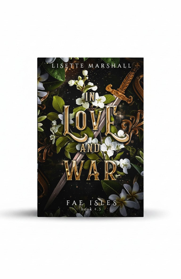 BestBuyBook In Love and War by Lisette Marshall fantasy romance book cover with sword and white flowers